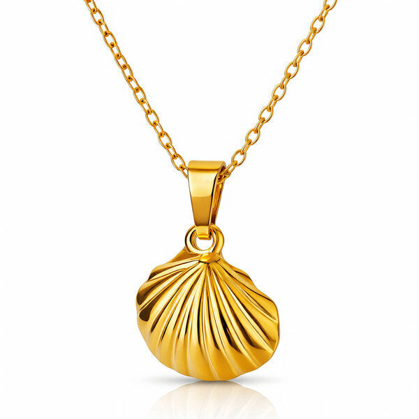 Collar concha dorado