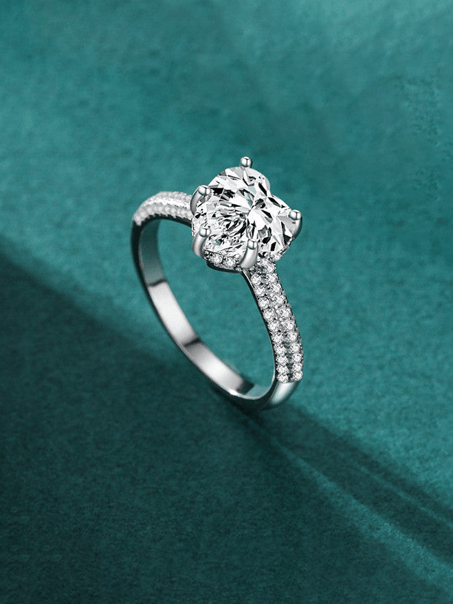 Anillo Corazón Brillo Ice – Plata 925 & Oro Blanco 18K