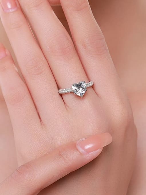 Anillo Corazón Brillo Ice – Plata 925 & Oro Blanco 18K