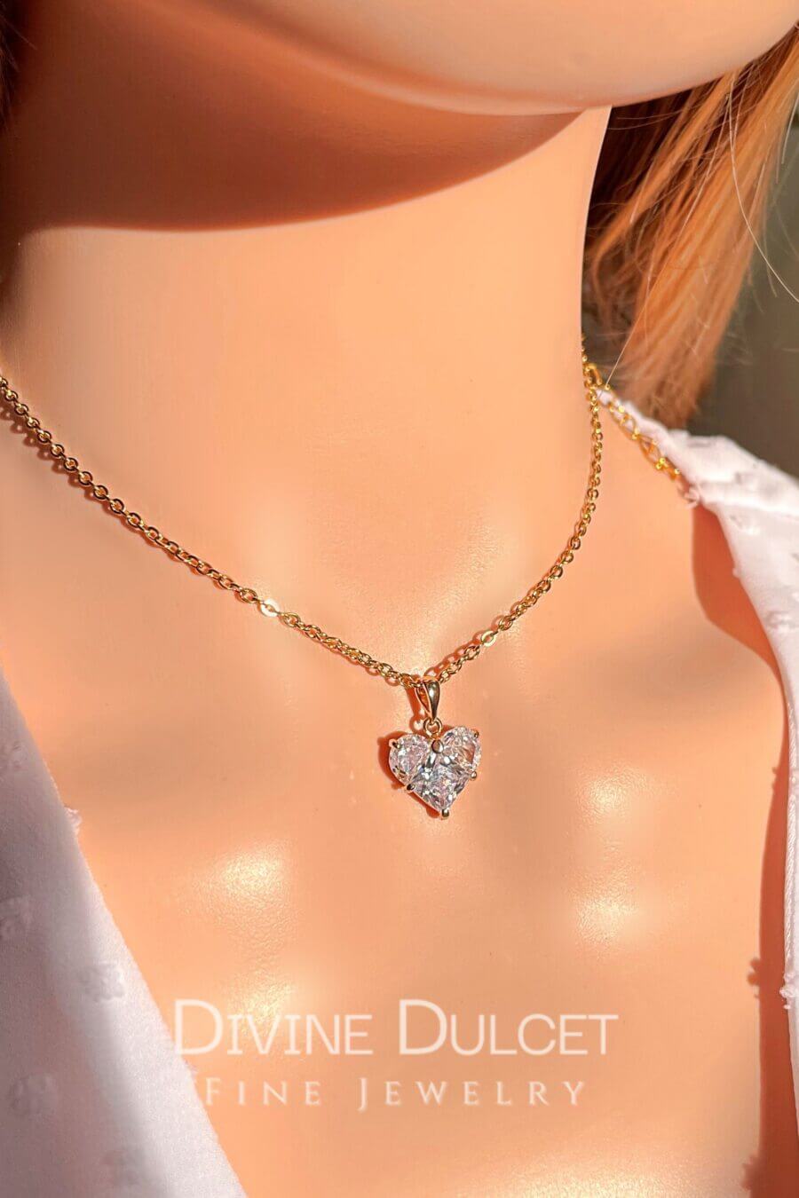 Collar Corazón con Circonita – Oro 24K